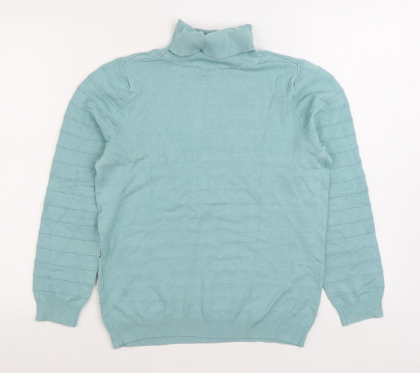 Bonmarché Womens Blue Round Neck Viscose Pullover Jumper Size S