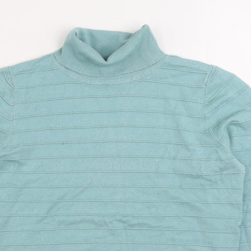 Bonmarché Womens Blue Round Neck Viscose Pullover Jumper Size S