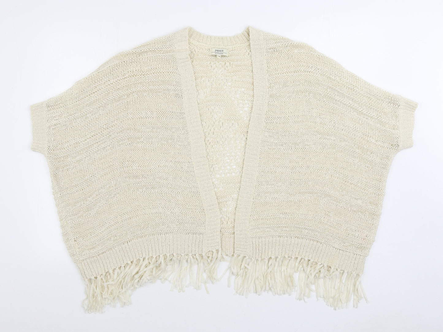 Matalan Womens Beige V-Neck Acrylic Cardigan Jumper Size S