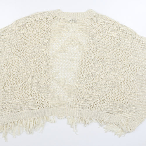 Matalan Womens Beige V-Neck Acrylic Cardigan Jumper Size S