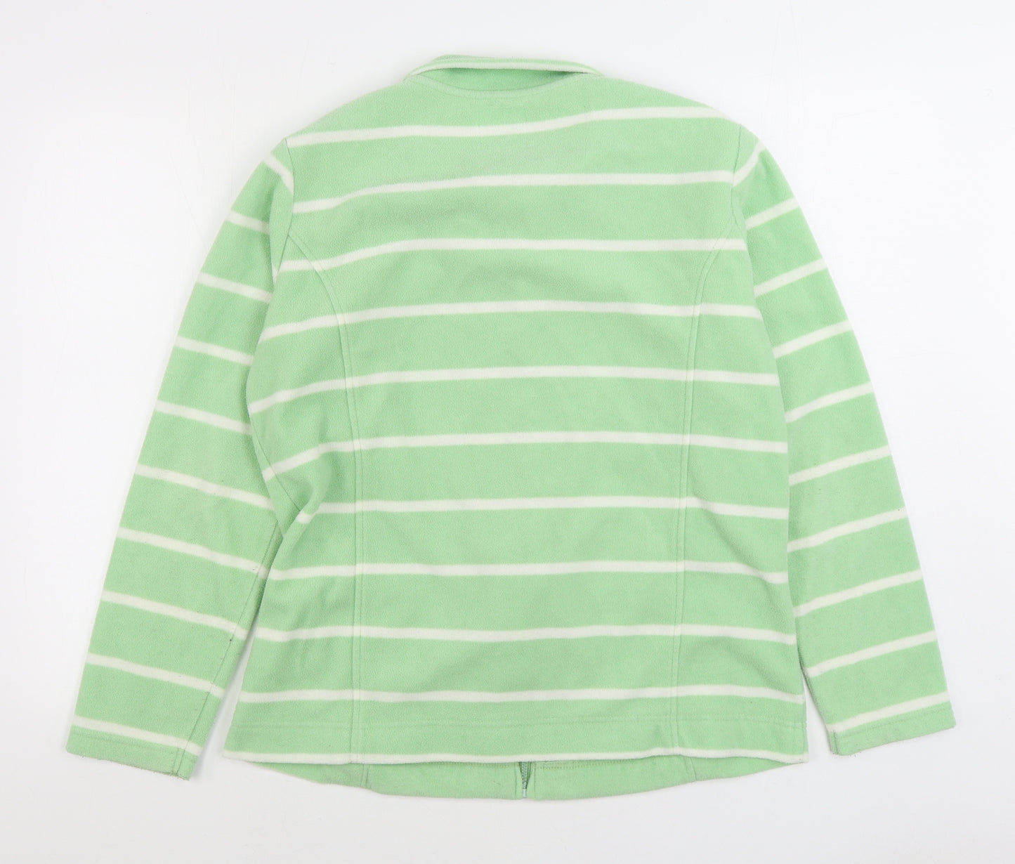 EWM Womens Green Striped Jacket Size L Zip