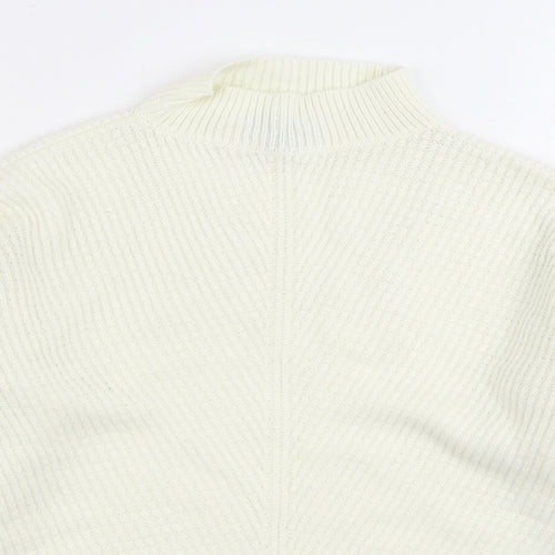 Primark Womens White Round Neck Acrylic Pullover Jumper Size S