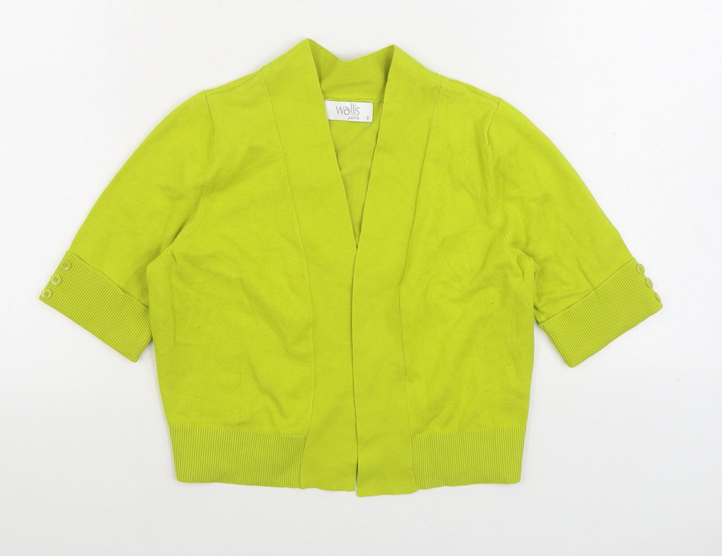 Wallis Womens Yellow V-Neck Cotton Cardigan Jumper Size S