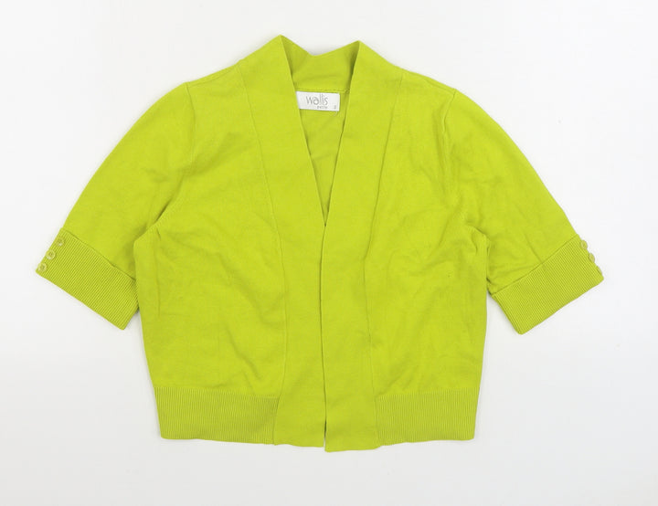 Wallis Womens Yellow V-Neck Cotton Cardigan Jumper Size S