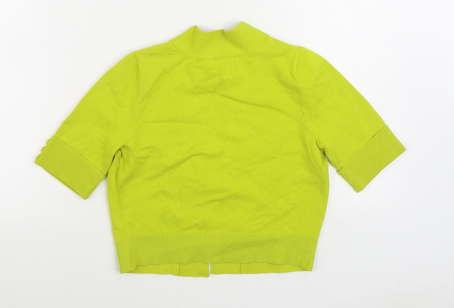 Wallis Womens Yellow V-Neck Cotton Cardigan Jumper Size S