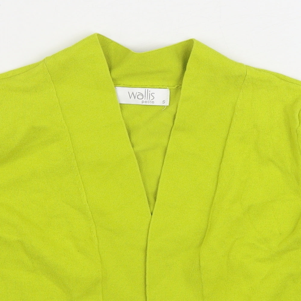 Wallis Womens Yellow V-Neck Cotton Cardigan Jumper Size S