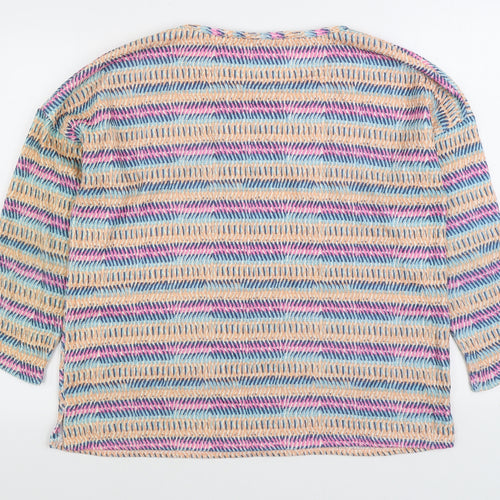 Nutmeg Womens Multicoloured Striped Polyester Pullover Sweatshirt Size 14 Pullover