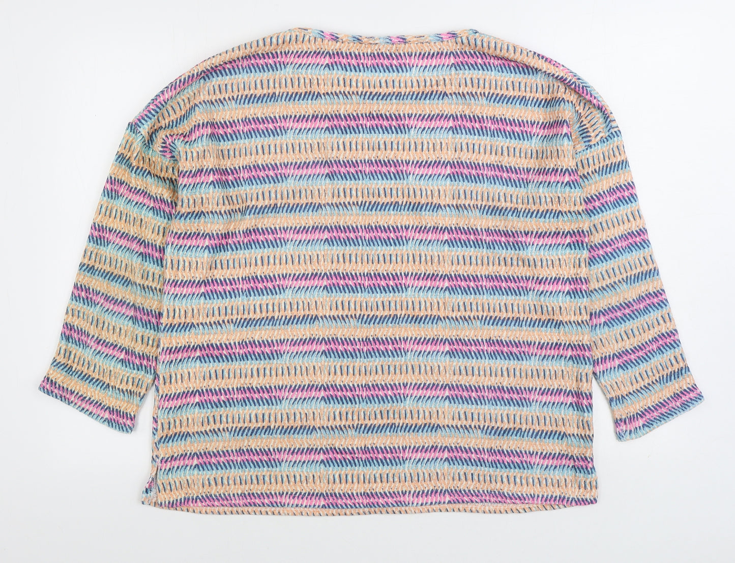 Nutmeg Womens Multicoloured Striped Polyester Pullover Sweatshirt Size 14 Pullover