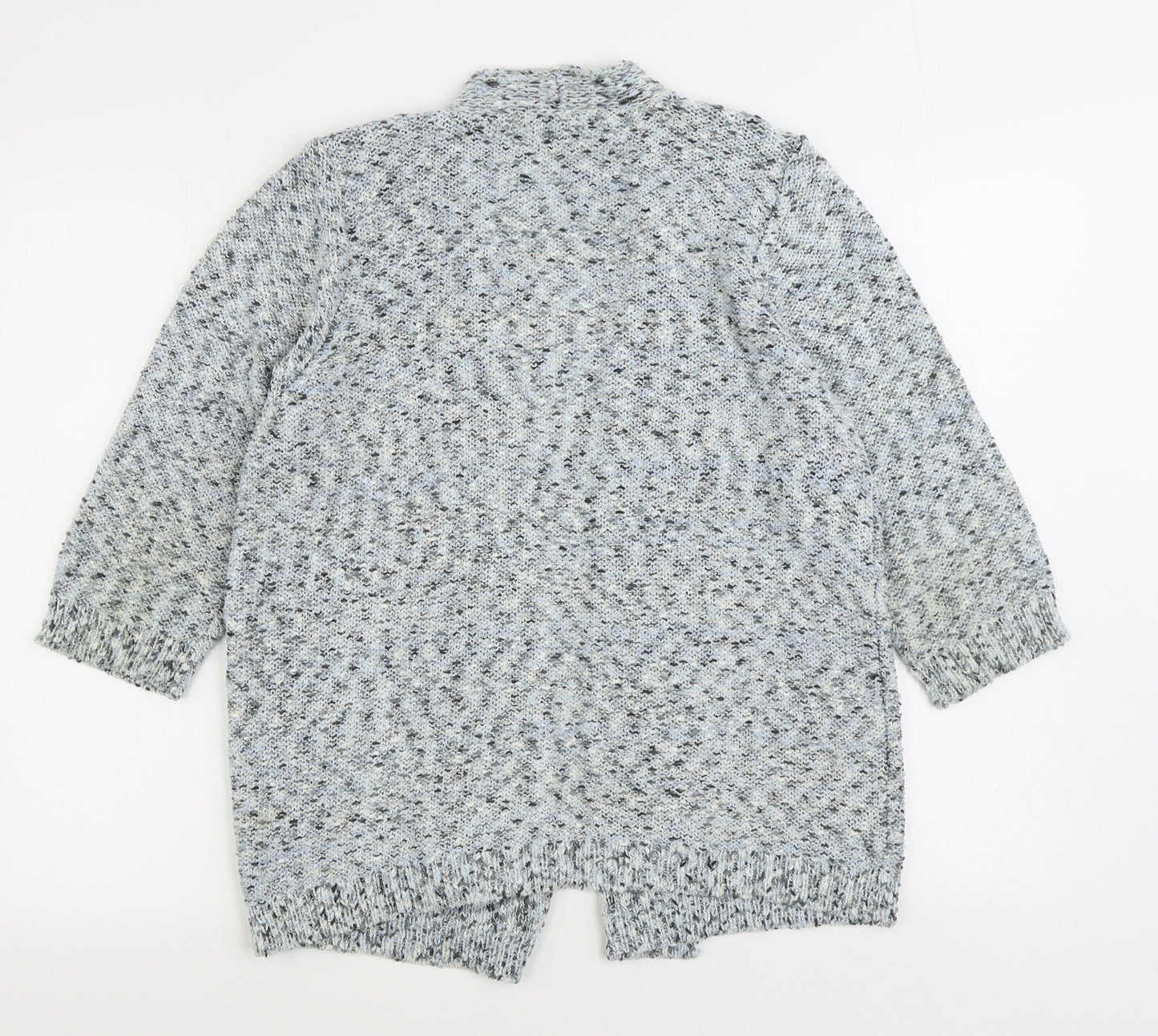 M&Co Womens Blue V-Neck Acrylic Cardigan Jumper Size 18