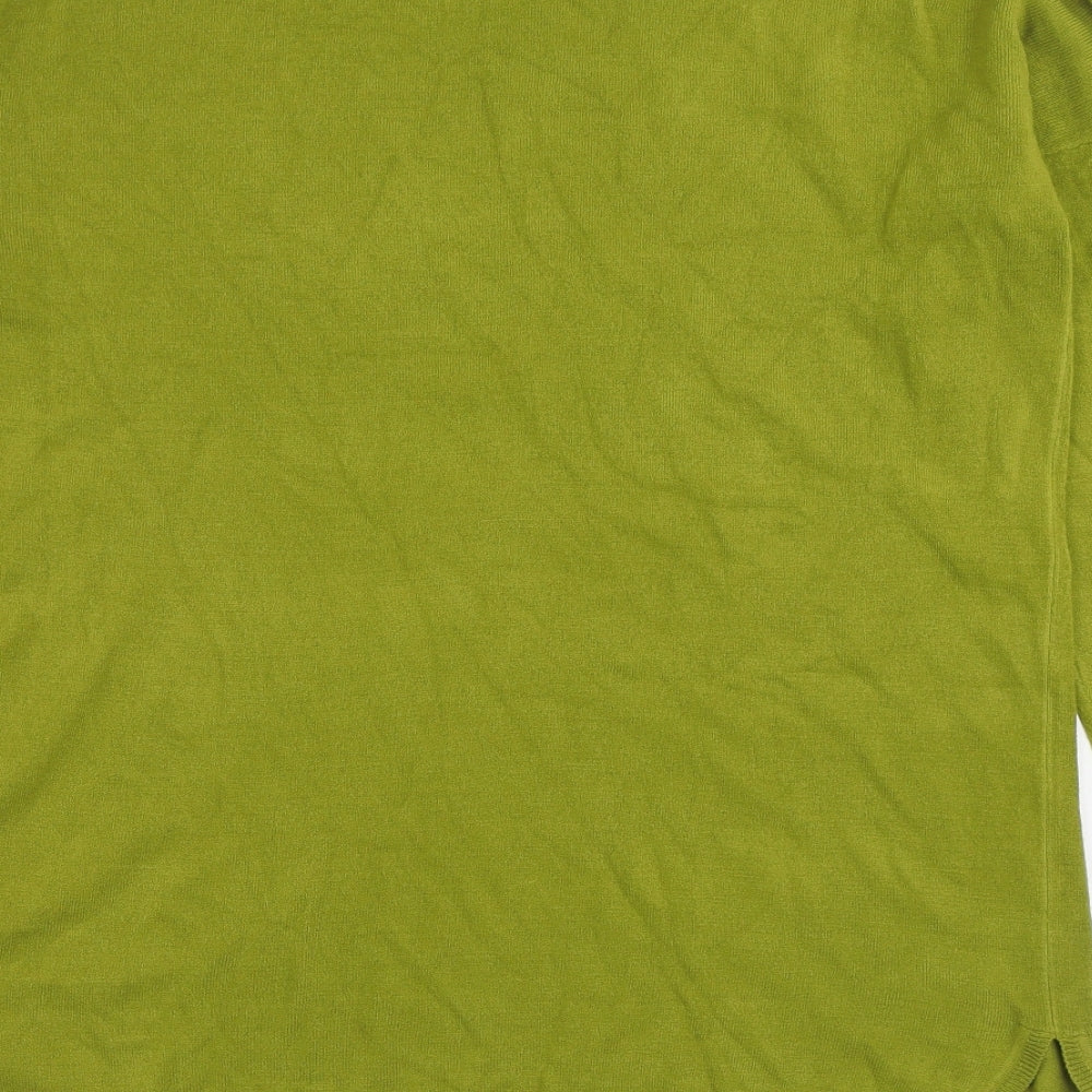 Marks and Spencer Womens Green Scoop Neck Acrylic Pullover Jumper Size L