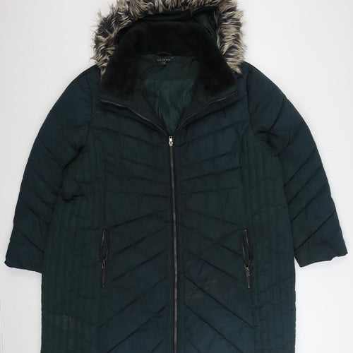 Love Coats Womens Green Parka Coat Size 28 Zip