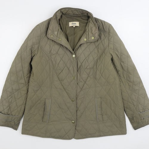 Marks and Spencer Womens Beige Quilted Coat Size 14 Button