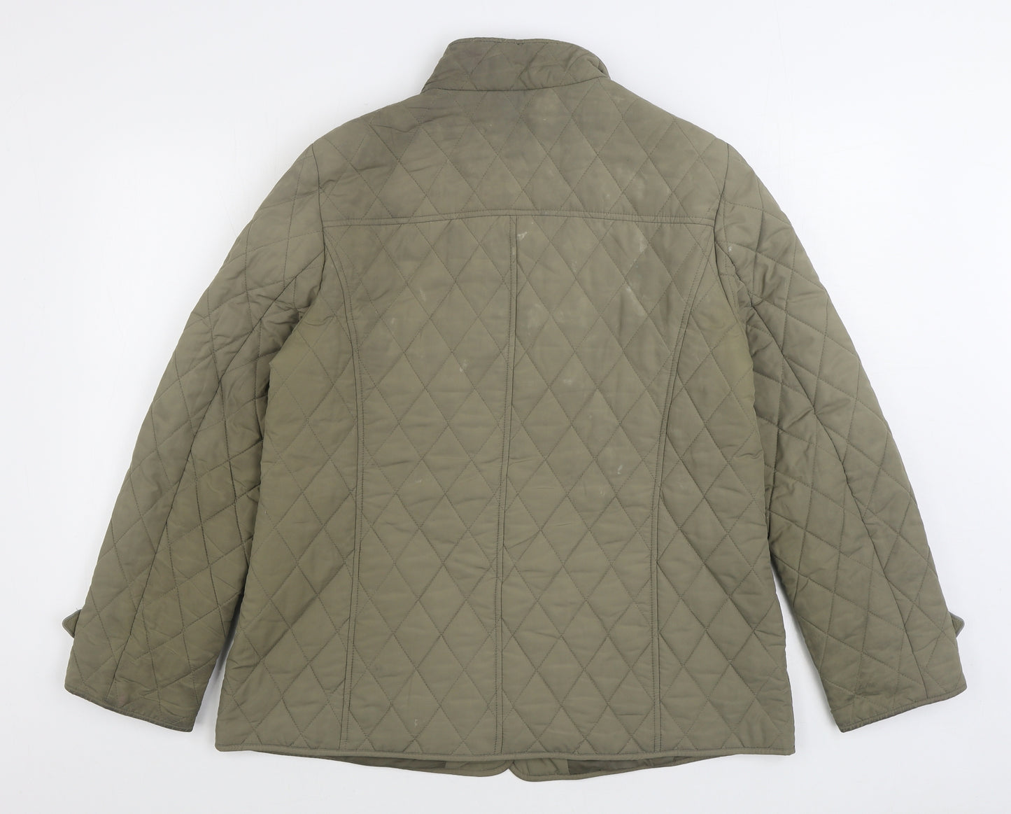 Marks and Spencer Womens Beige Quilted Coat Size 14 Button