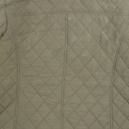 Marks and Spencer Womens Beige Quilted Coat Size 14 Button