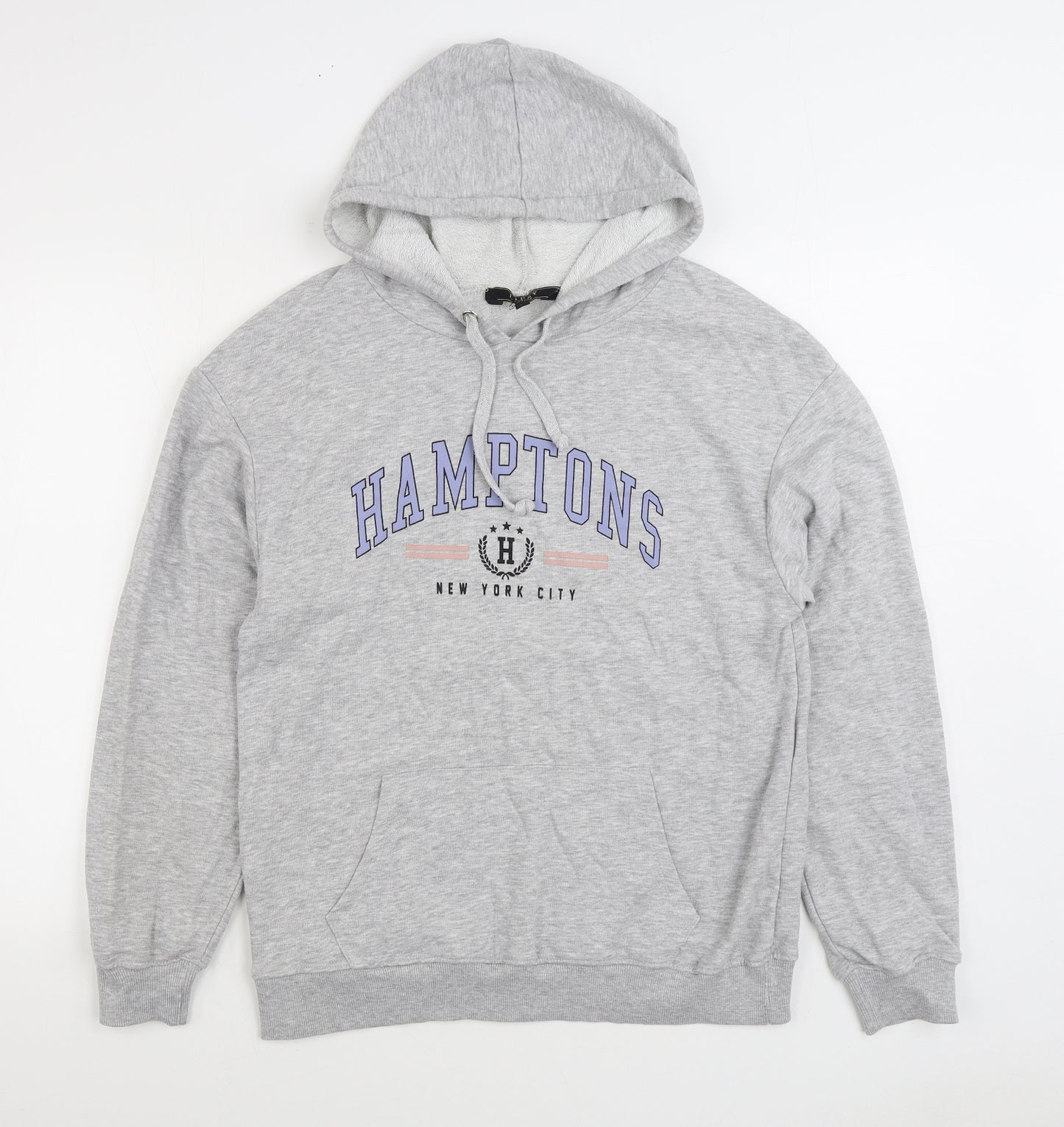 Lipsy Womens Grey Cotton Pullover Hoodie Size M Pullover