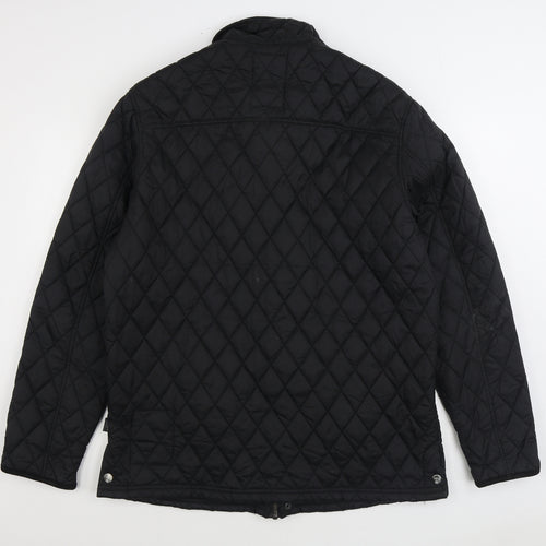 Le Breve Mens Black Quilted Coat Size XL Zip