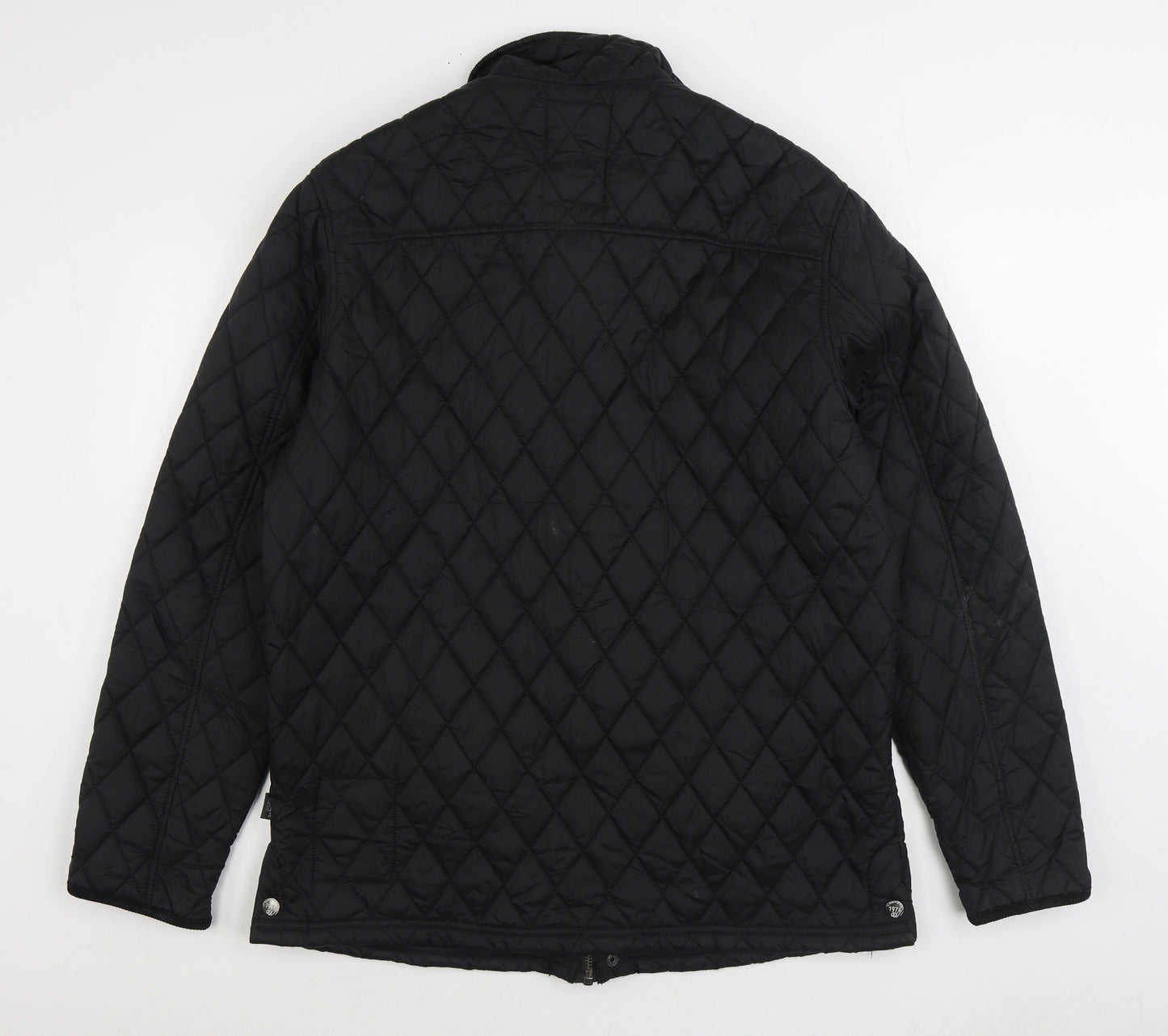 Le Breve Mens Black Quilted Coat Size XL Zip