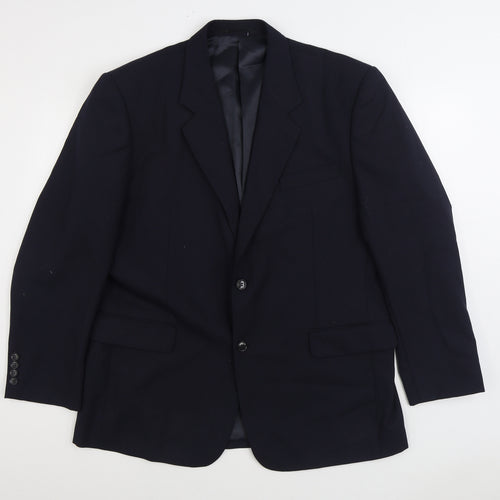 Moorcroft Mens Blue Wool Jacket Suit Jacket Size 46