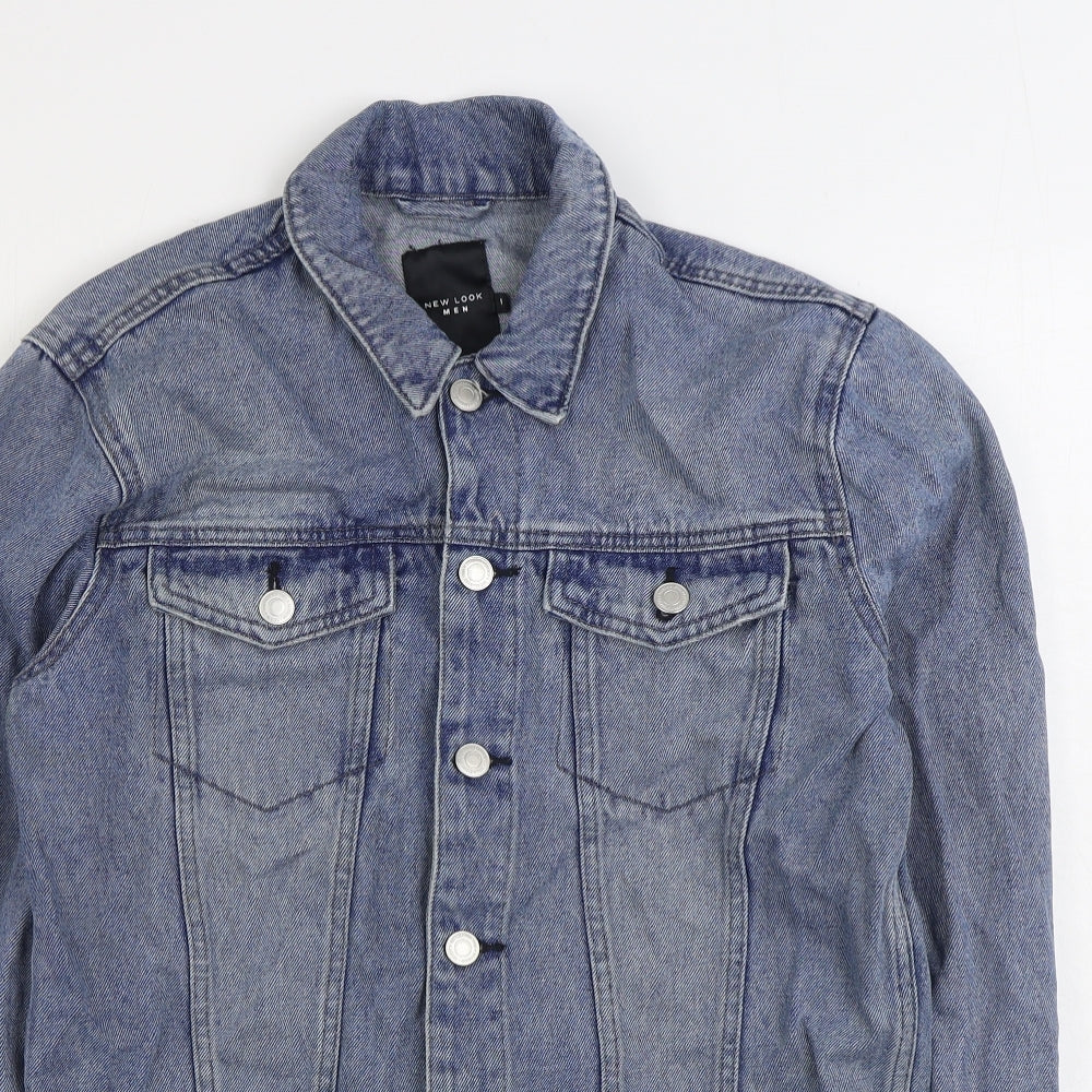 New Look Mens Blue Jacket Size M Button