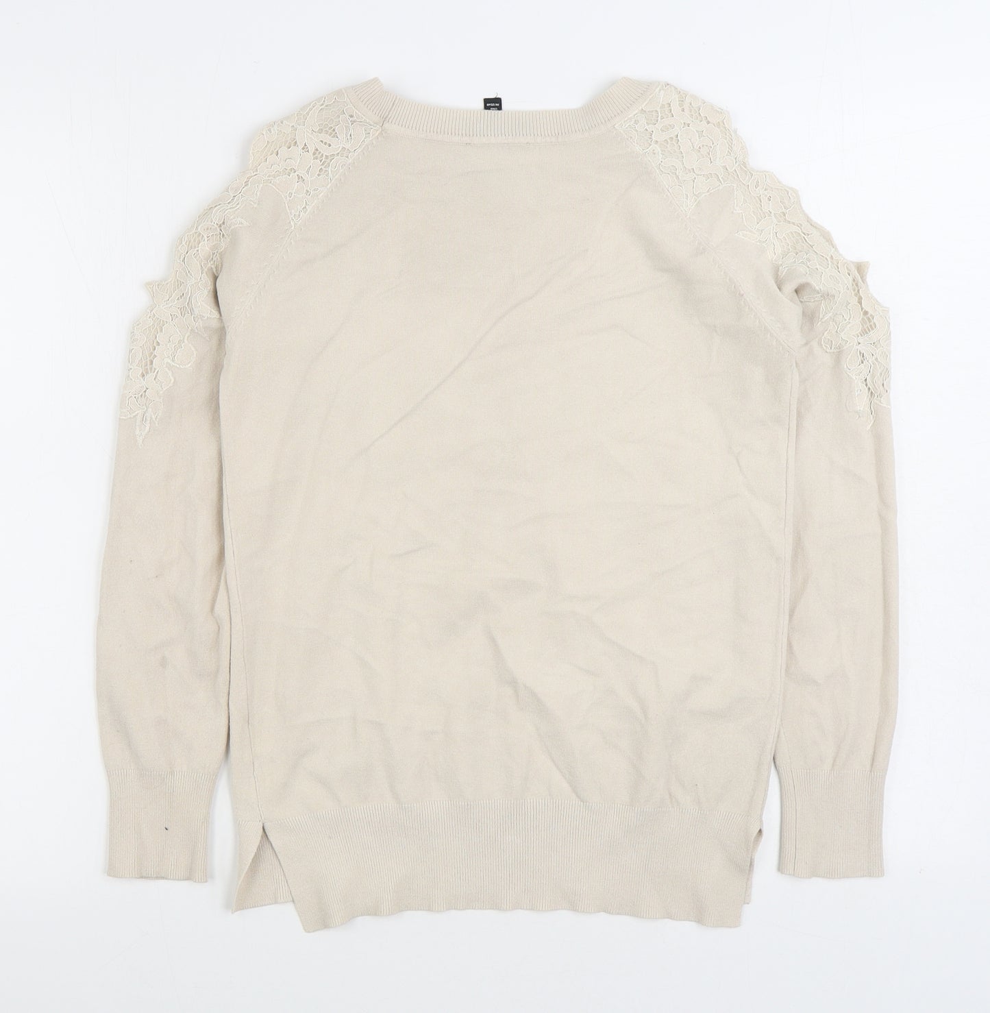 Topshop Womens White Boat Neck Viscose Pullover Jumper Size 6