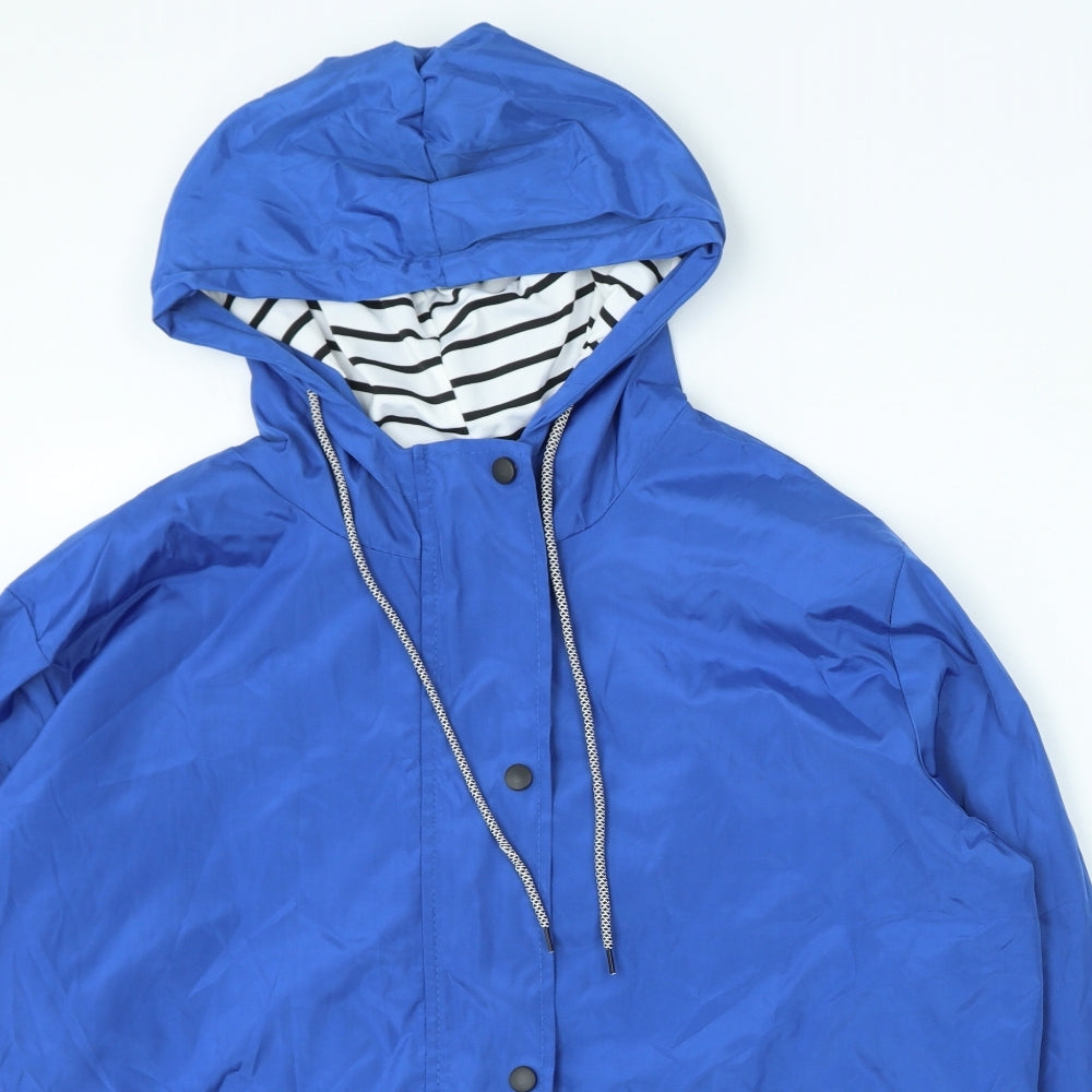 Preworn Womens Blue Rain Coat Coat Size L