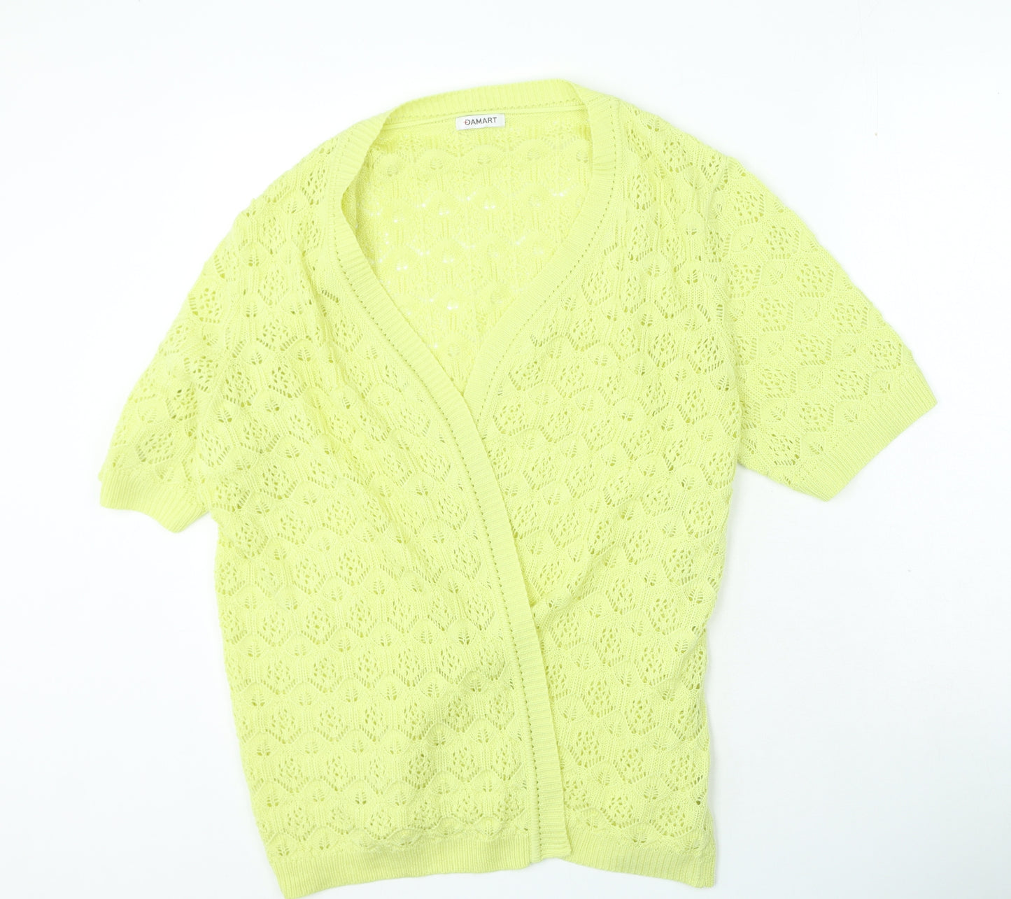 Damart Womens Yellow Round Neck Acrylic Cardigan Jumper Size 22