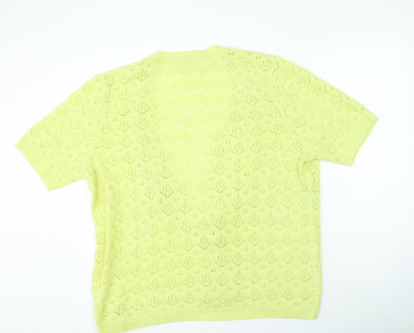 Damart Womens Yellow Round Neck Acrylic Cardigan Jumper Size 22