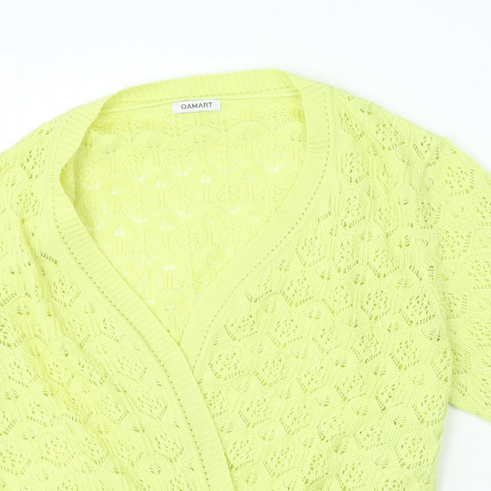 Damart Womens Yellow Round Neck Acrylic Cardigan Jumper Size 22