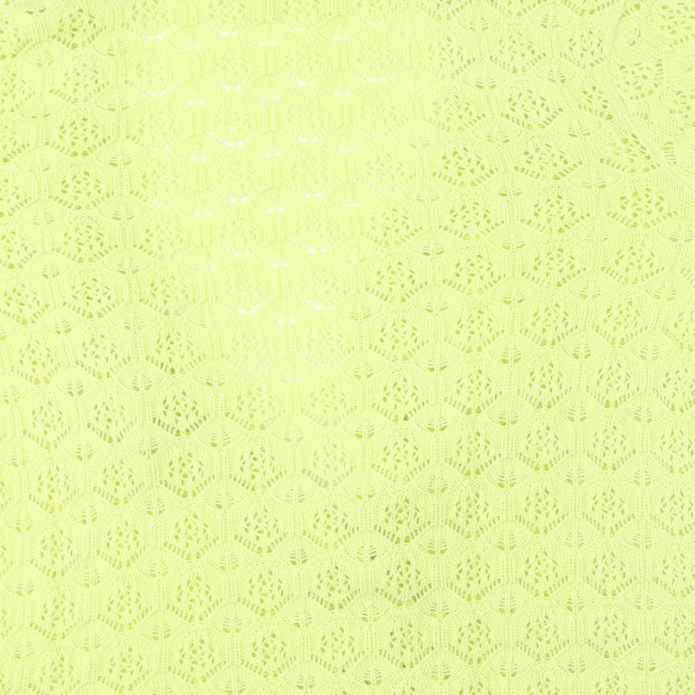 Damart Womens Yellow Round Neck Acrylic Cardigan Jumper Size 22