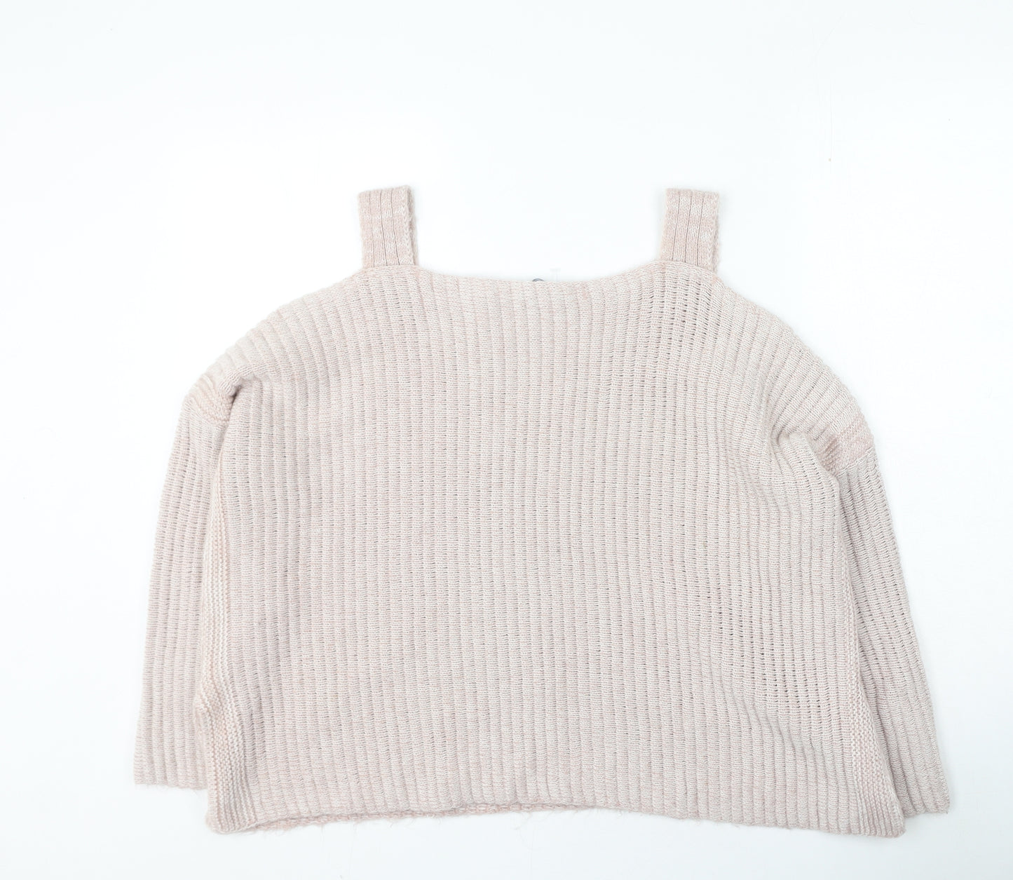 New look Womens Pink Square Neck Acrylic Pullover Jumper Size M