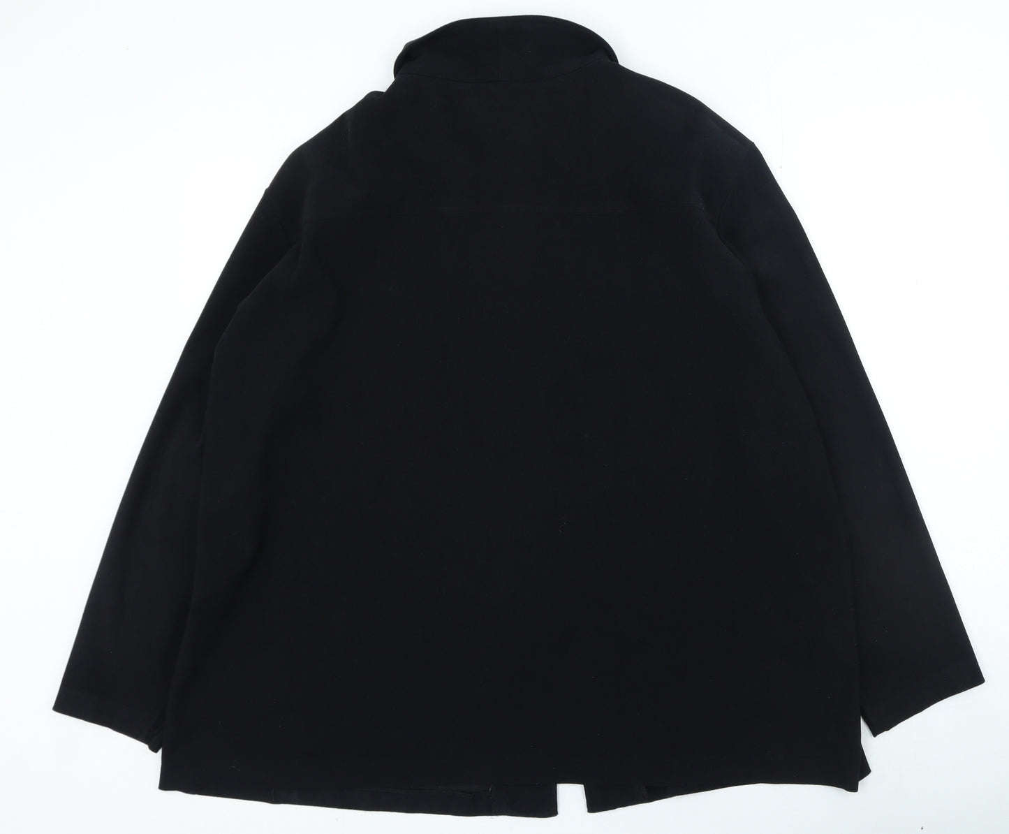 essence Womens Black Polyester Basic Button-Up Size 24 Collared