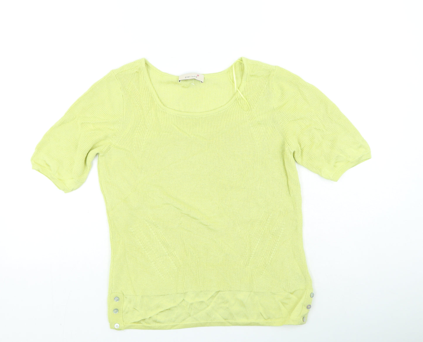 Marks and Spencer Womens Green Round Neck Viscose Pullover Jumper Size 12