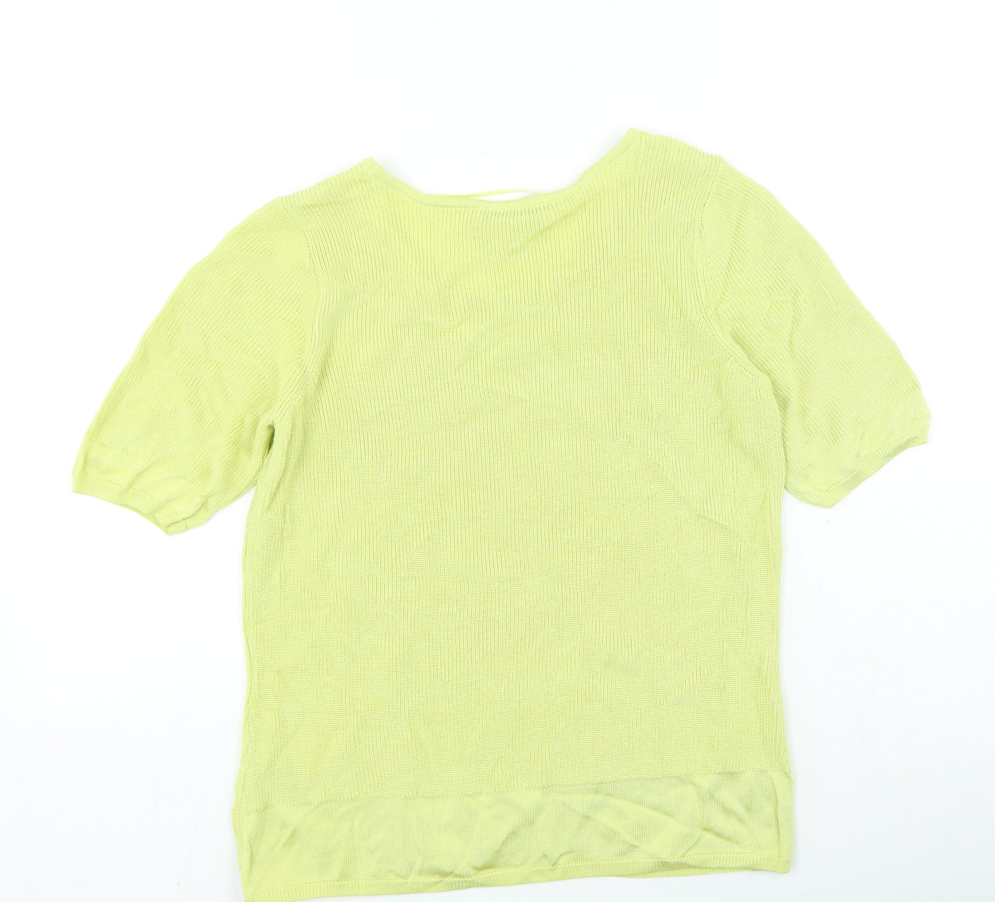 Marks and Spencer Womens Green Round Neck Viscose Pullover Jumper Size 12