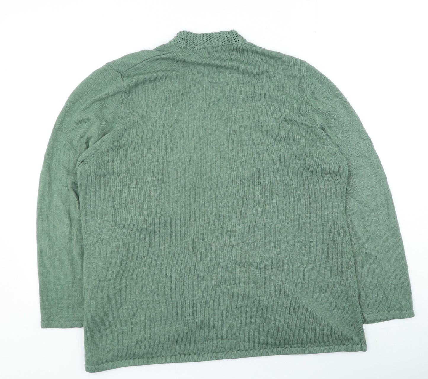 Eastex Womens Green V-Neck Acrylic Cardigan Jumper Size 16