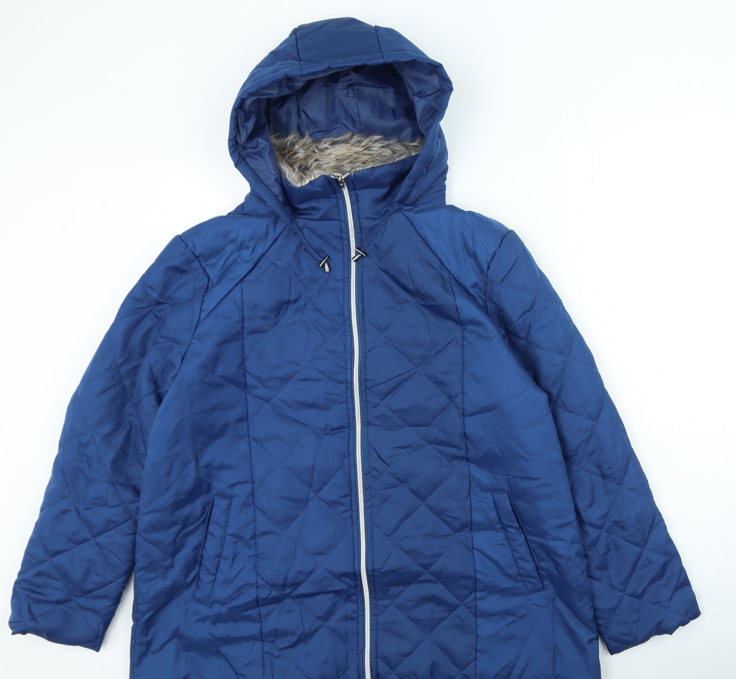 Anne de lancay Womens Blue Rain Coat Coat Size L