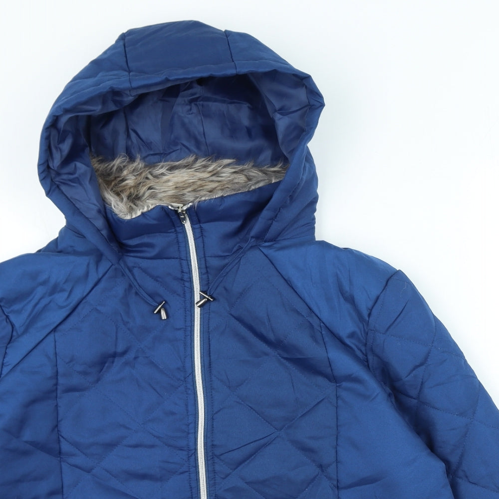 Anne de lancay Womens Blue Rain Coat Coat Size L