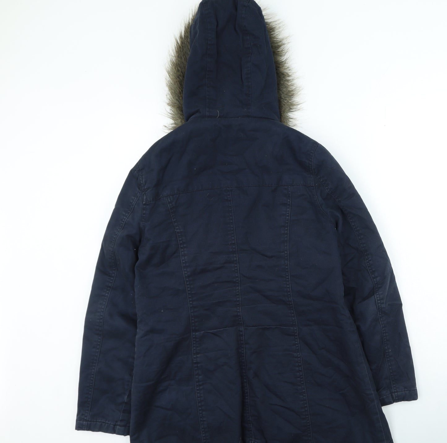 Mantaray Womens Blue Parka Coat Size 14