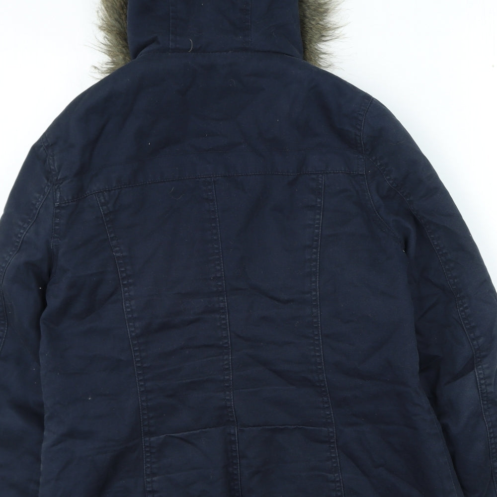 Mantaray Womens Blue Parka Coat Size 14