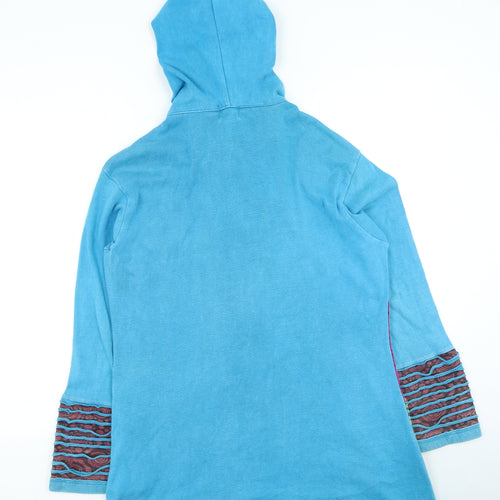 ARK imports Womens Multicoloured Round Neck Geometric Cotton Full Zip Jumper Size XL