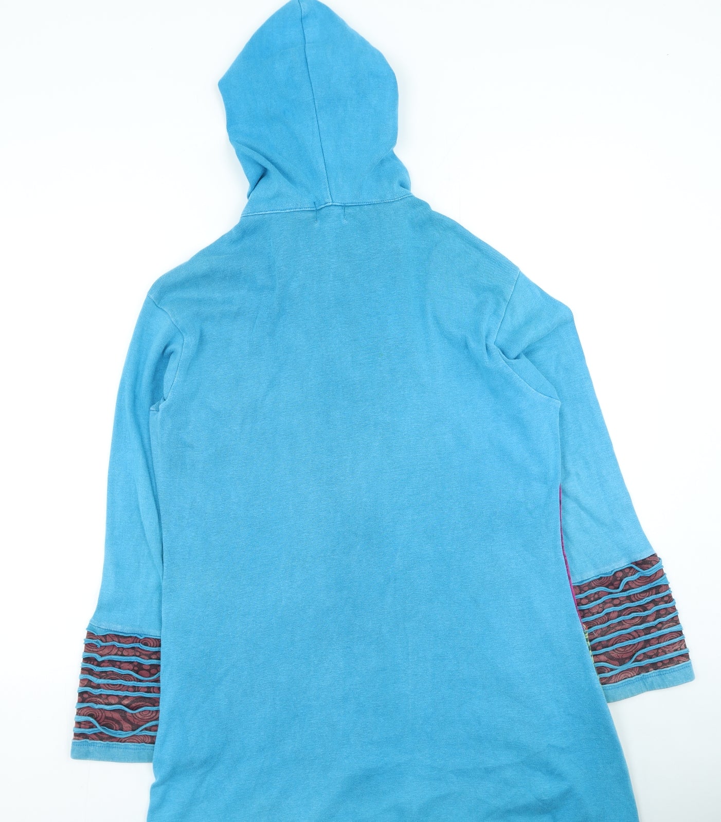 ARK imports Womens Multicoloured Round Neck Geometric Cotton Full Zip Jumper Size XL