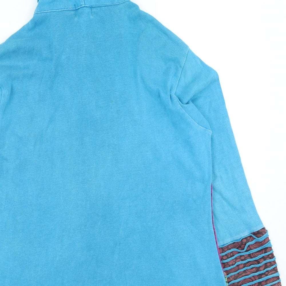 ARK imports Womens Multicoloured Round Neck Geometric Cotton Full Zip Jumper Size XL