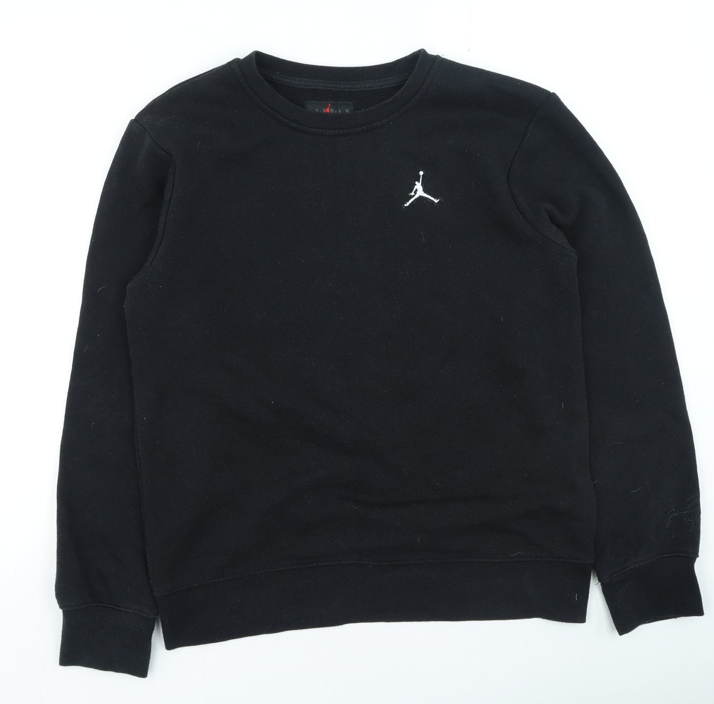 Jordan Boys Black Cotton Pullover Sweatshirt Size 14-15 Years
