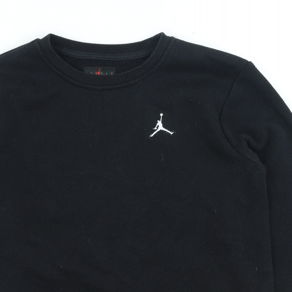Jordan Boys Black Cotton Pullover Sweatshirt Size 14-15 Years