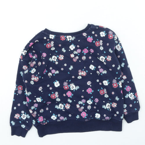 Primark Girls Multicoloured Floral Cotton Pullover Sweatshirt Size 3-4 Years - AMOUR