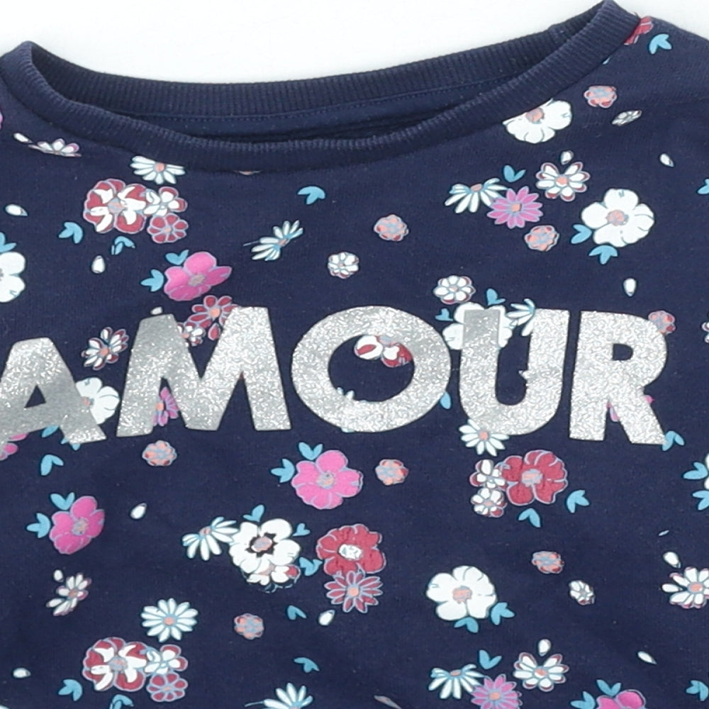 Primark Girls Multicoloured Floral Cotton Pullover Sweatshirt Size 3-4 Years - AMOUR