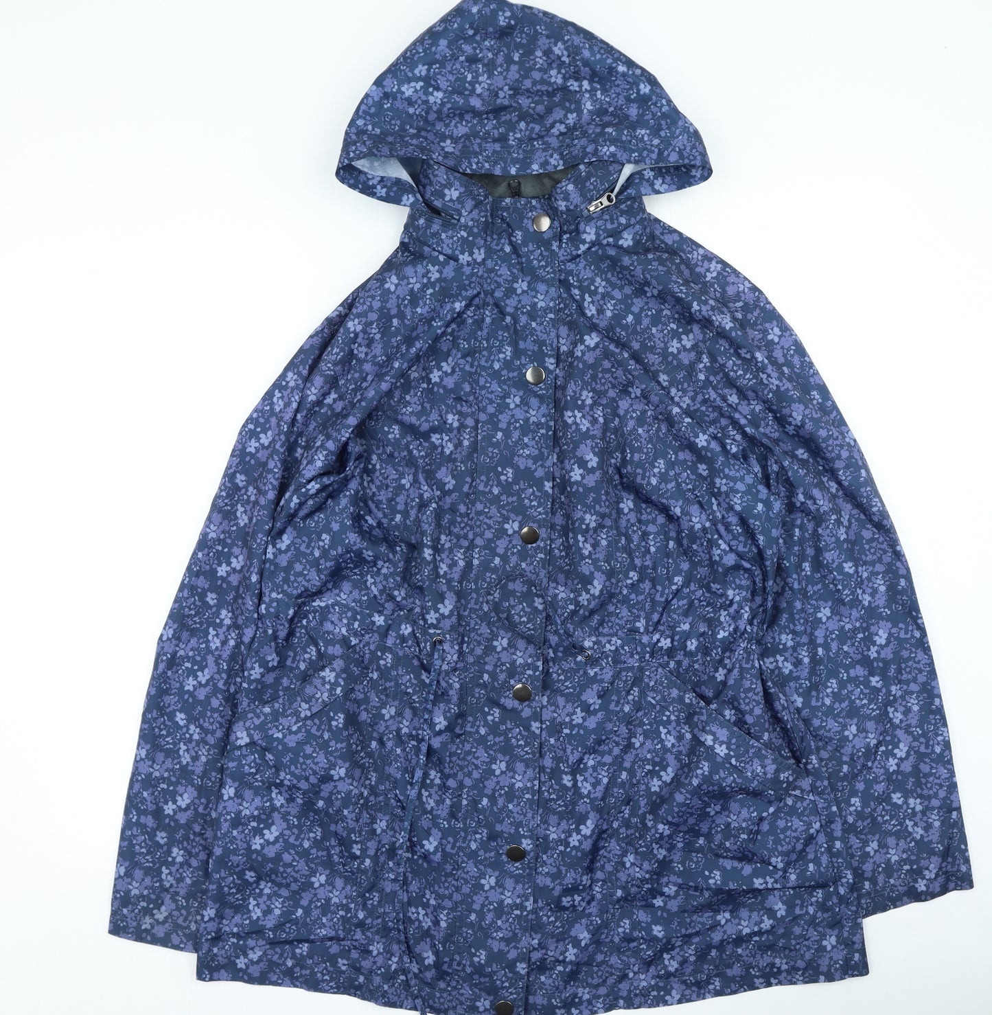 Bonmarché Womens Purple Floral Rain Coat Coat Size 18
