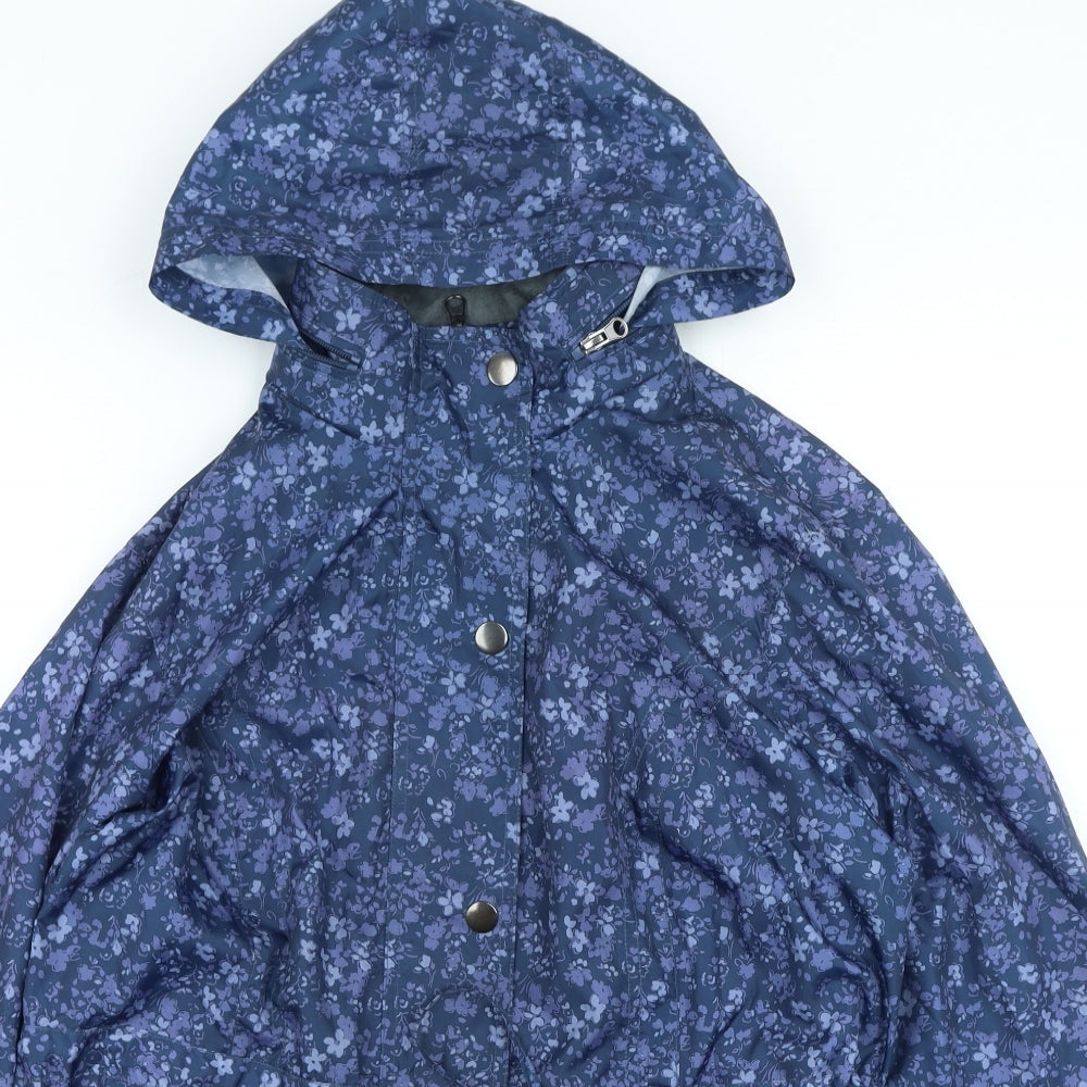 Bonmarché Womens Purple Floral Rain Coat Coat Size 18