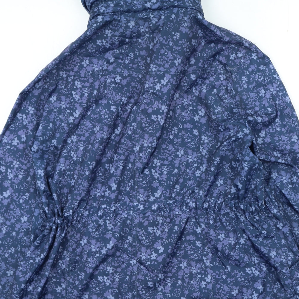 Bonmarché Womens Purple Floral Rain Coat Coat Size 18