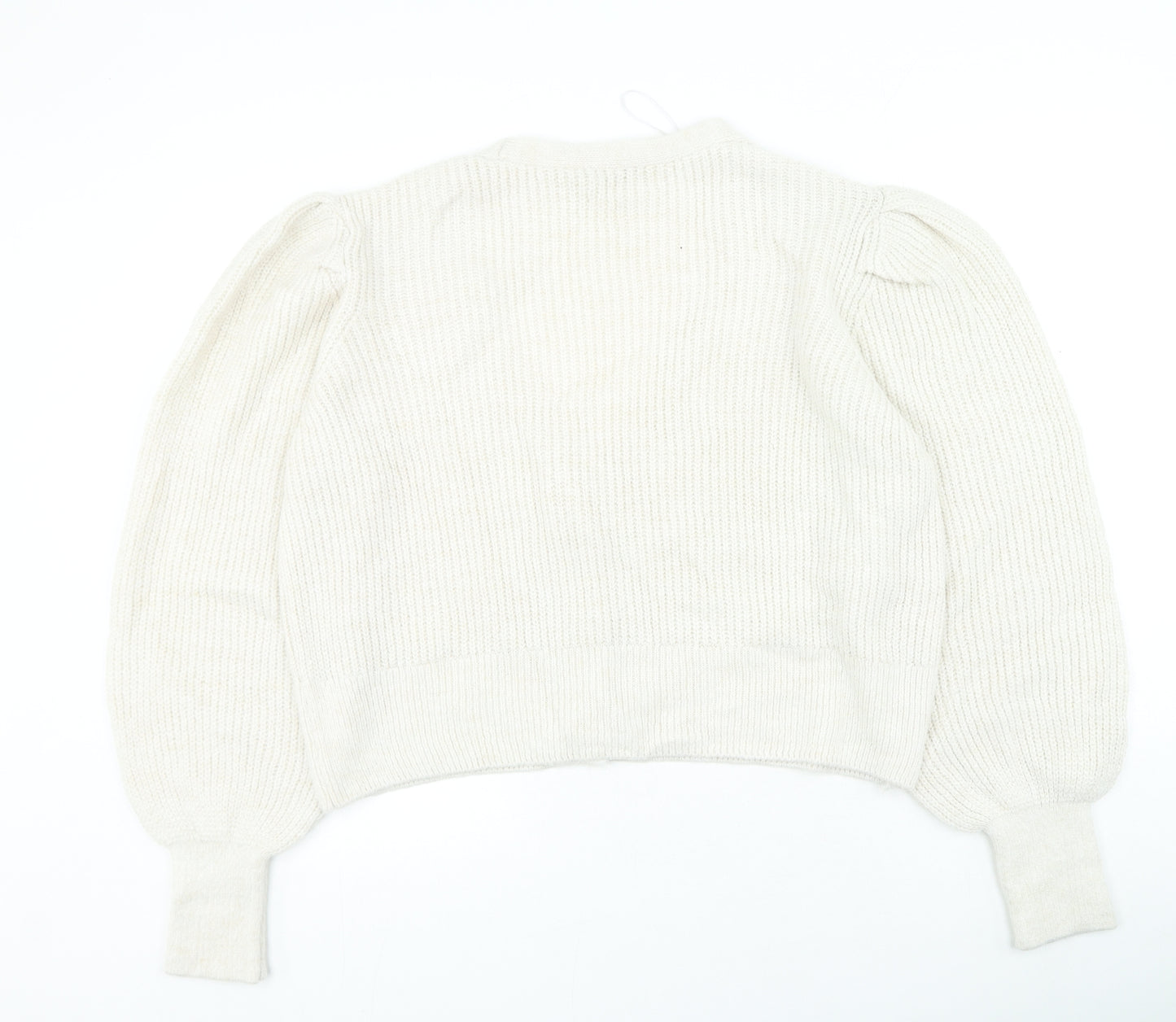George Womens Ivory V-Neck Acrylic Cardigan Jumper Size 20