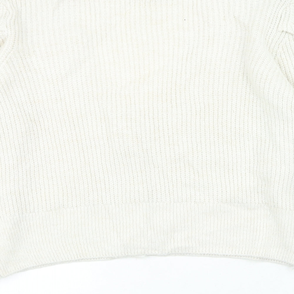 George Womens Ivory V-Neck Acrylic Cardigan Jumper Size 20